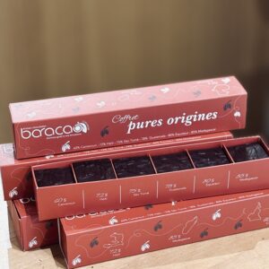 coffret de chocolat avec différentes origines